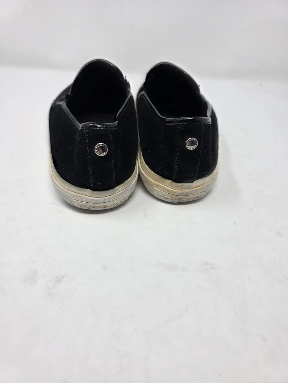 Michael Kors Black Slip On Sneakers Women’s 8M Suede Leather Upper
